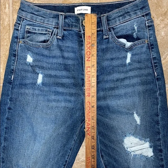 NWT Sneak Peek Distressed Dark Blue Ankle Jeans - Picture 6 of 11